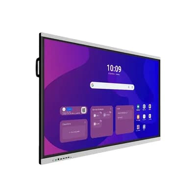 Màn hình tương tác EIBOARD LZ-65MBD2 nhìn nghiêng, thấy tay cầm và viền máy