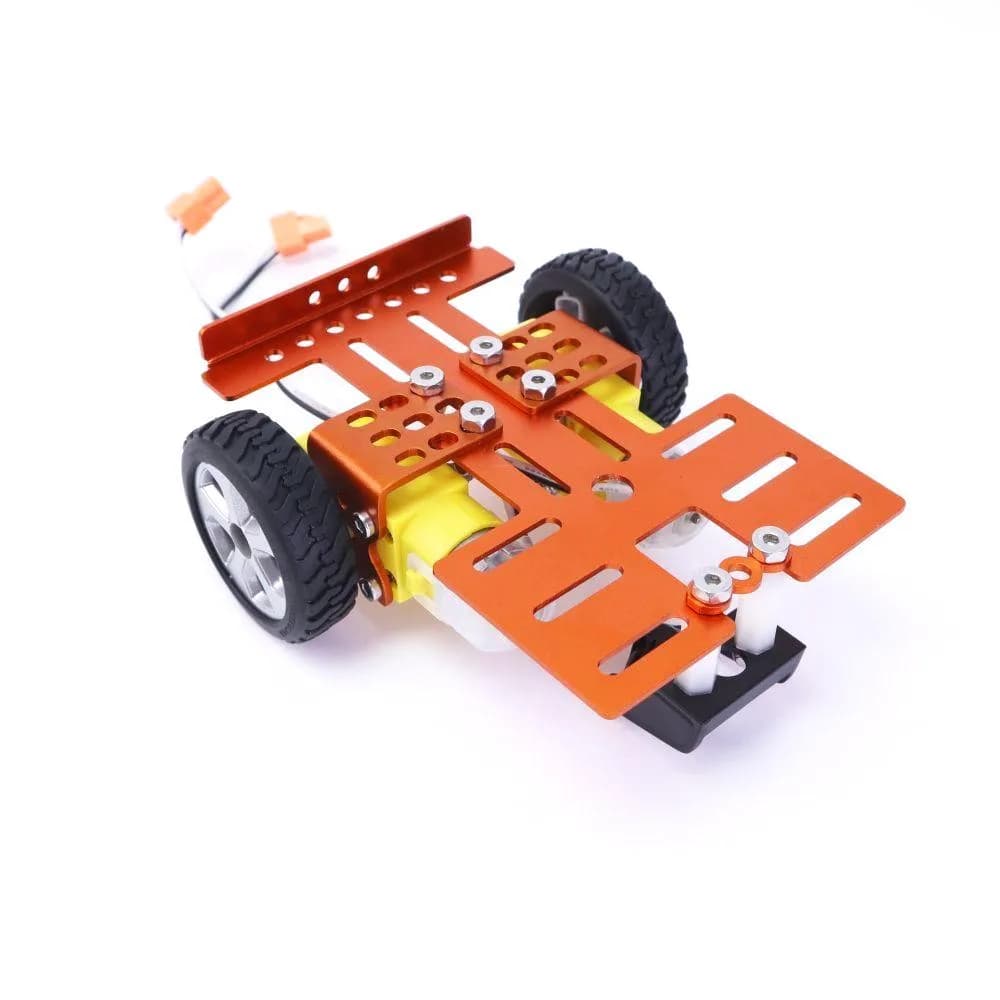 khung xe robot màu cam và hai bánh, nhìn chéo từ trên