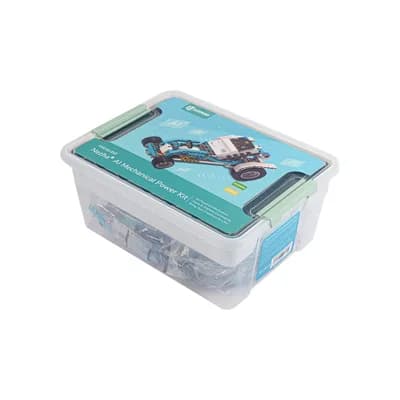 Hộp nhựa trong đựng chi tiết của bộ Nezha Pro AI Mechanical Power Kit