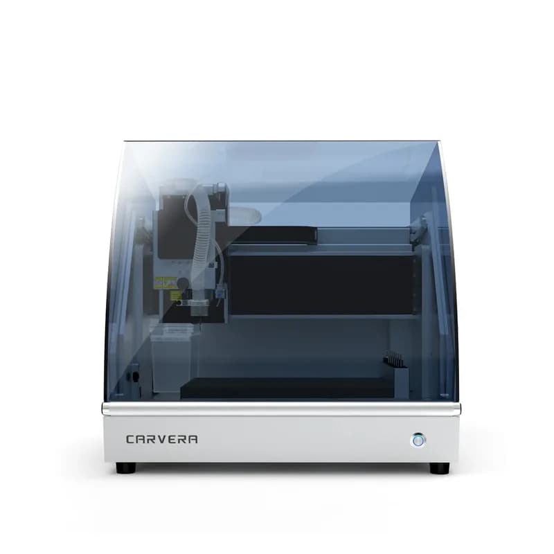 Mặt trước máy CNC để bàn Makera Carvera với buồng kín trong suốt