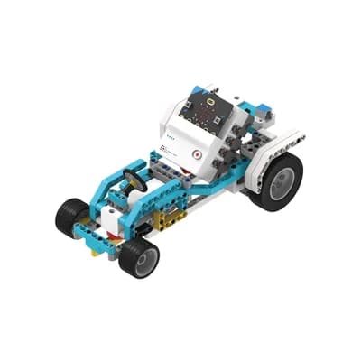Mô hình xe lắp từ bộ Nezha Pro AI Mechanical Power Kit với bo micro:bit