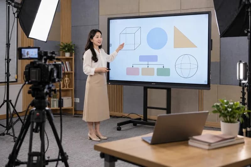Phòng studio ghi hình bài giảng số và đào tạo trực tuyến thông minh trong trường học