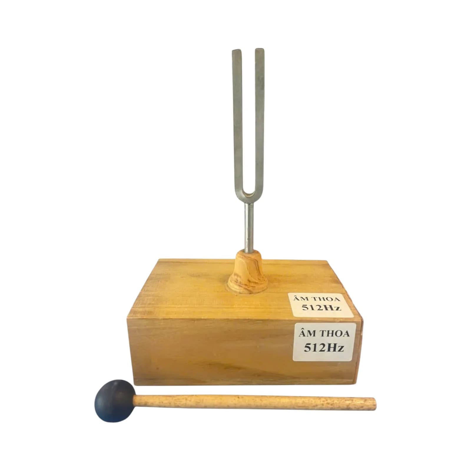 Âm thoa 512Hz kèm hộp cộng hưởng bằng gỗ và búa cao su gõ thí nghiệm