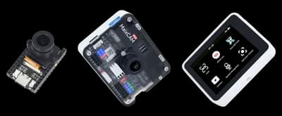 Các phiên bản camera AI Sipeed MaixCAM: vỏ có màn hình cảm ứng, bo mạch có ống kính camera