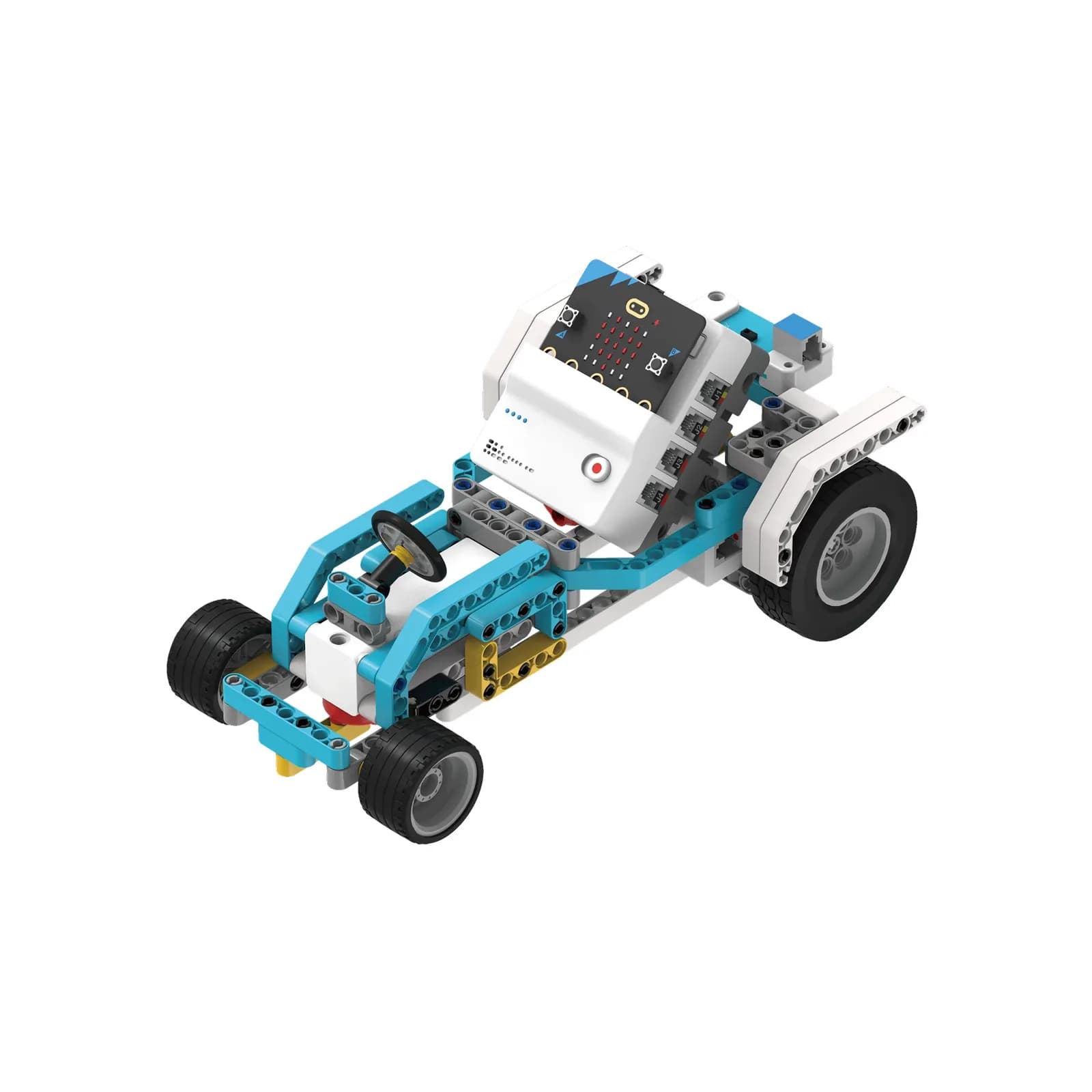 Mô hình xe lắp từ bộ Nezha Pro AI Mechanical Power Kit với bo micro:bit