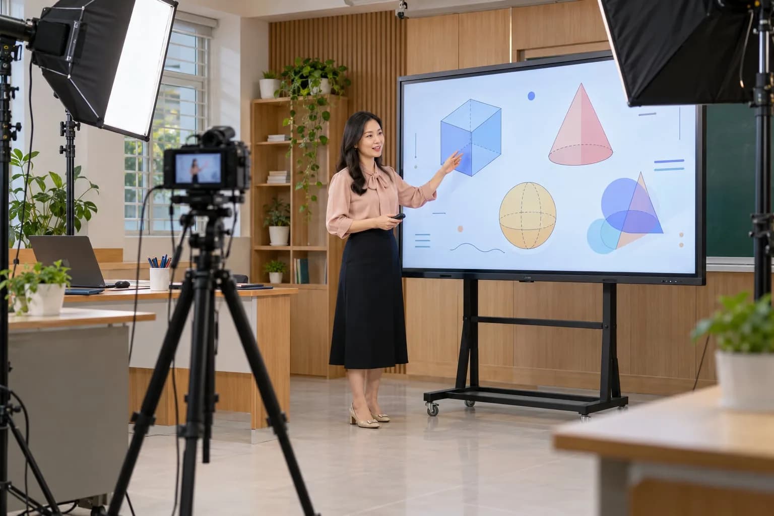 Phòng studio ghi hình bài giảng số hiện đại trong trường phổ thông
