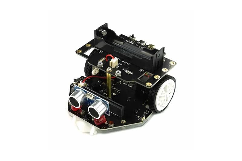 Robot giáo dục STEM DFRobot micro:Maqueen Plus V2 gắn bo mạch micro:bit và cảm biến siêu âm